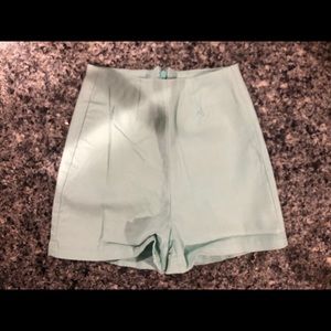 High-Waisted Light Blue/Teal Shorts